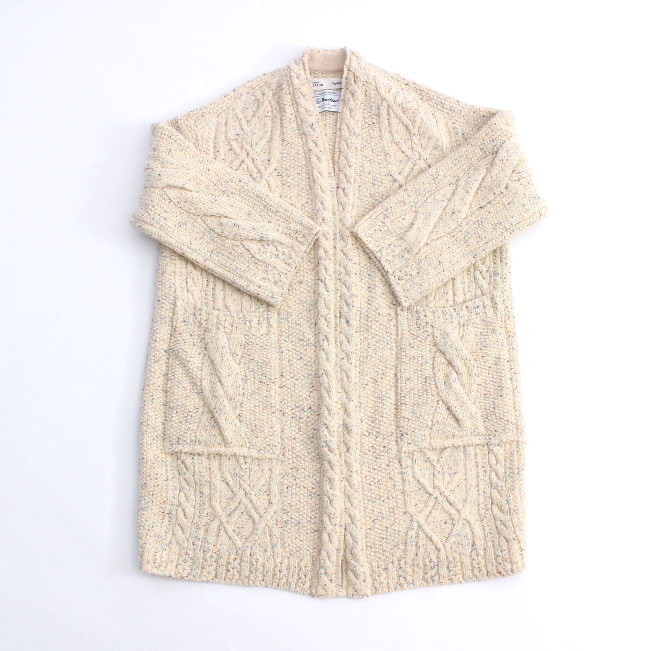 Deadstock Italian yarn cable overdye knit coat | PASS THE BATON